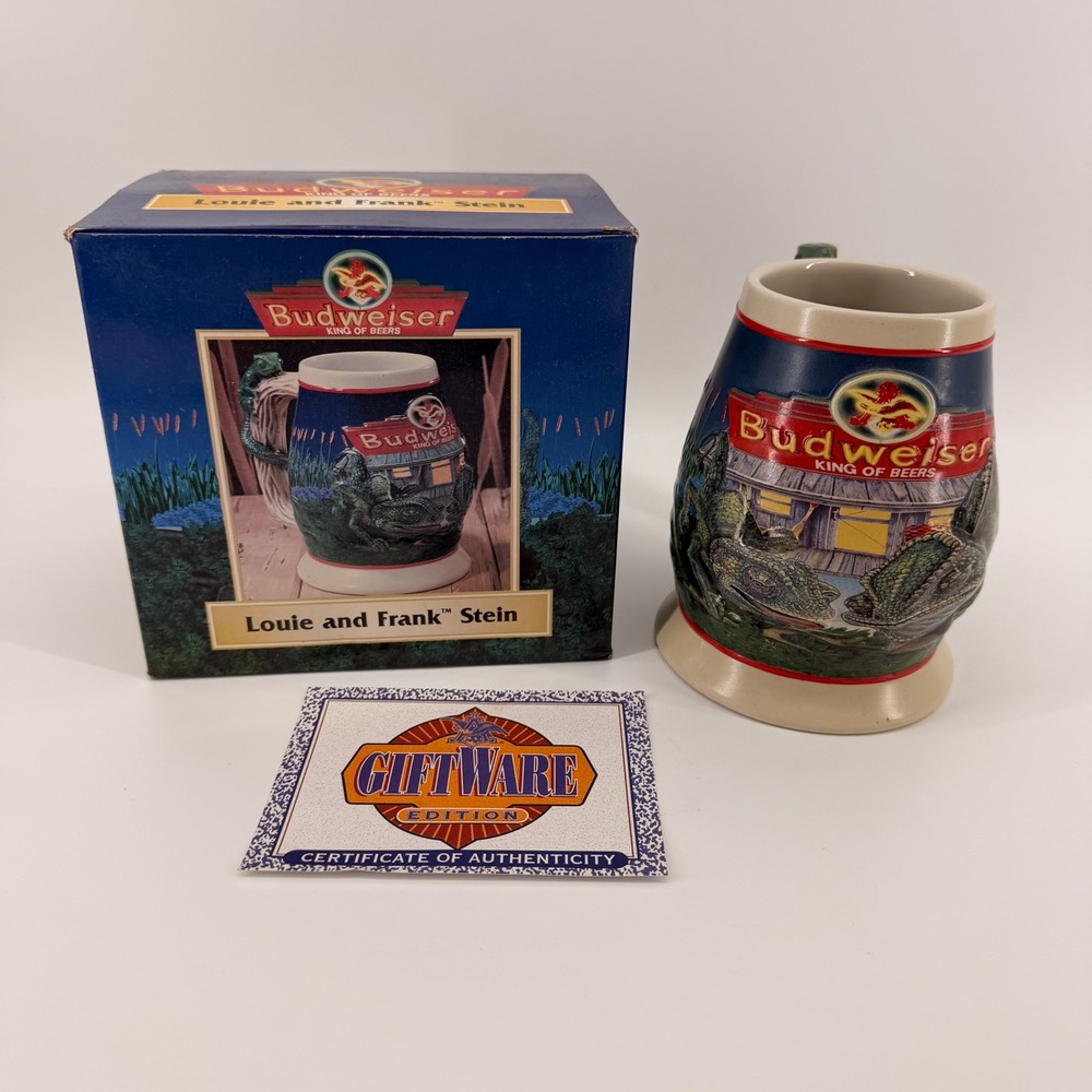 Budweiser Stein Unisex OS Blue Louie and Frank Lizard CS372 Relief Beer Mug 1998